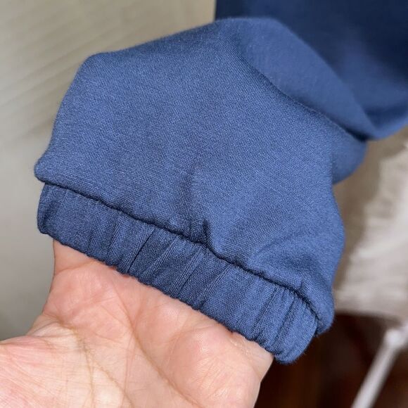 GILLY HICKS M Indigo Blue Quarter Zip Cropped Boxy Fit Pullover Sweatshirt - Picture 9 of 13